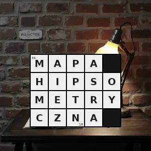 Hasło krzyżówkowe ogólnogeograficzny - mapa hipsometryczna – rozwiązanie, synonimy, podpowiedzi i definicje krzyżówkowe